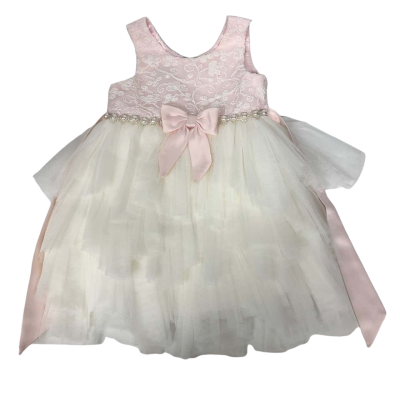  Couture Princess Girls Size 2.5 Formal/Party Dress Pink  / White 