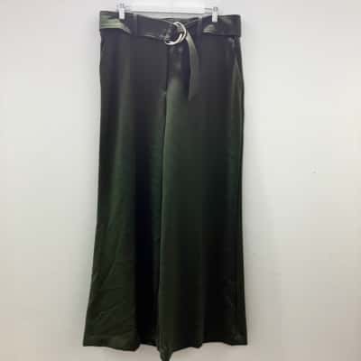 Witchery Womens  Size 14 Wide Leg Pants Green 
