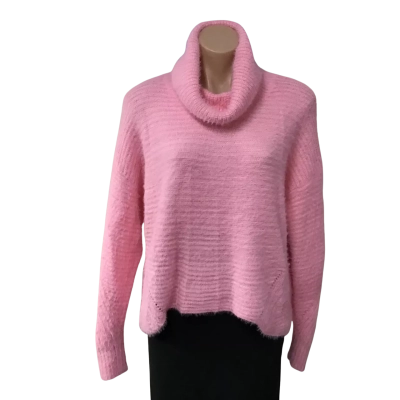 Silver Wishes Womens Size S / M Pink Roll Neck Fluffy Knitted Jumper (new)