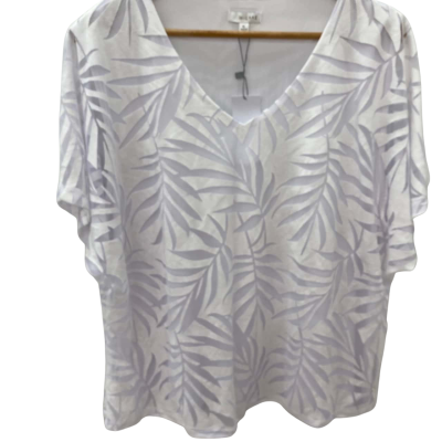W. Lane Womens  Size XL Short Sleeve Top Off White 