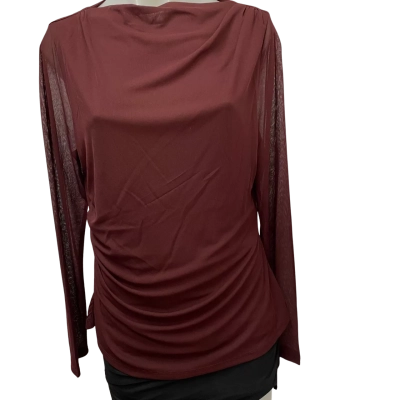 Forever New Womens  Size L Long Sleeve Top Deep Maroon 