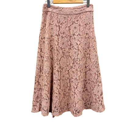 Zara Pink Lace Midi Skirt Size L