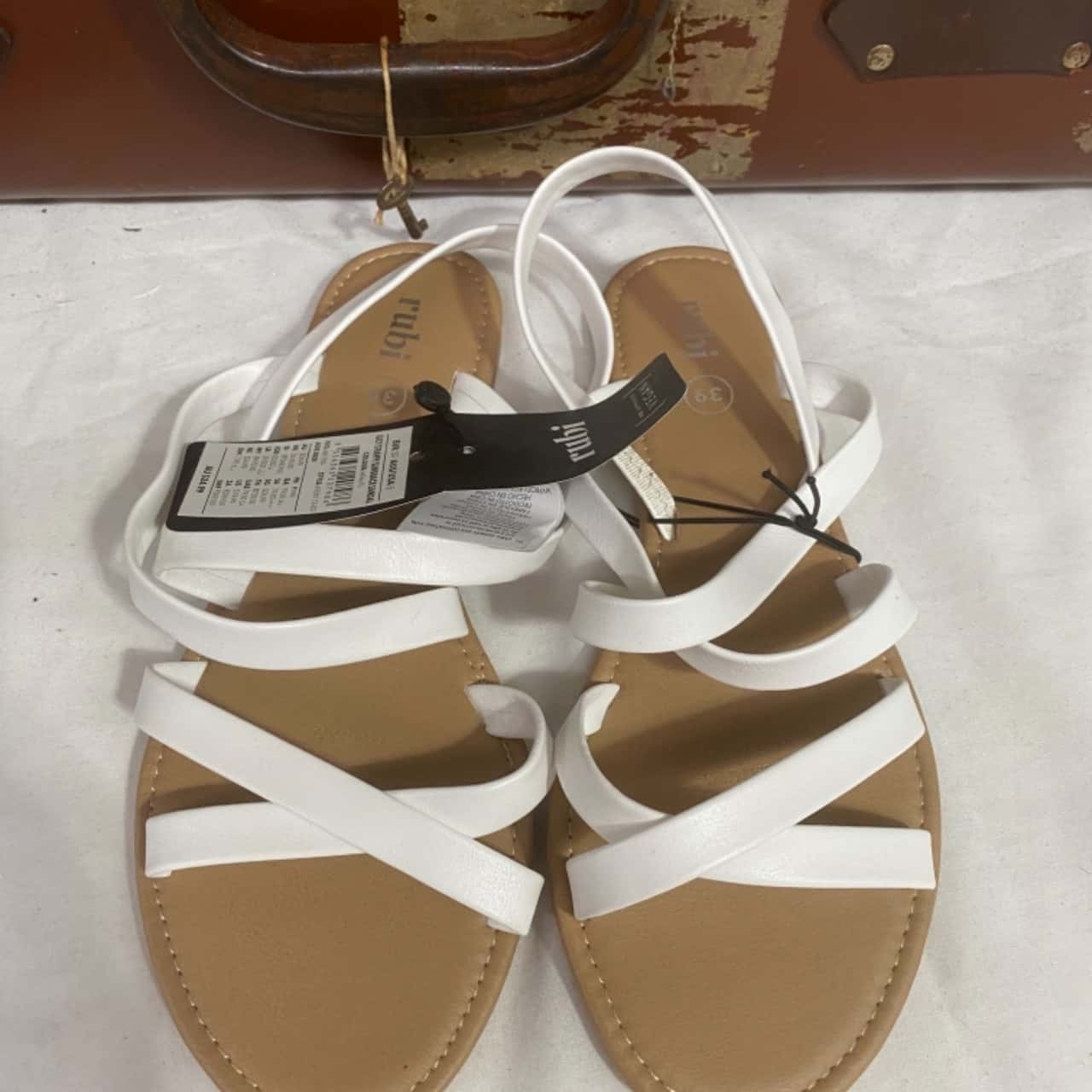COBIAN Darby Synthetic Suede Strap Sandals  Women's SZ 9, EU 39.5 Black DAR24-001-9