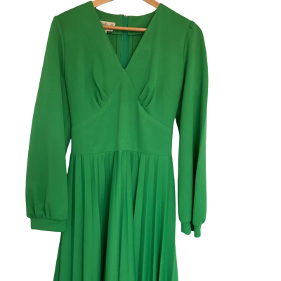  Womens Vintage  Size 16 Formal Dress / Long Sleeve Dress Green 