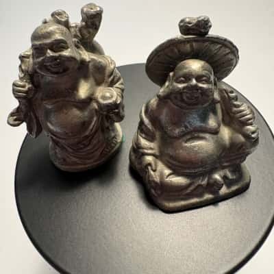 Set of 2 Buddha Ornaments- Possibly Pewter