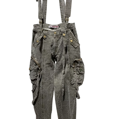Y2K Vintage Volcom Utility Streetwear Unisex Size 32 Overalls Grey 