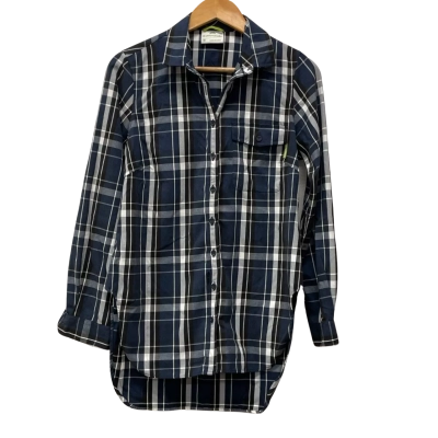Kathmandu Womens  Size 10 Long Sleeve Shirt Black /Navy Blue /White / Checked 