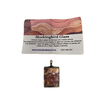  Womens Mockingbird Dichroic Glass Pendant 