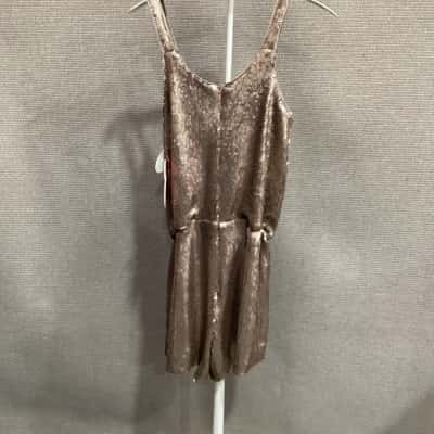 Womens Pavement Size 12 Gold Sequined Playsuit 