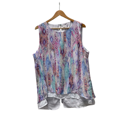 W.Lane Women's BNWT  Size 18 Sleeveless Top Pattern / White 