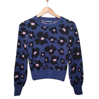 Princess Highway Women's  Size 8 Black and Blue Floral Jumper