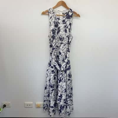 Portmans Blue Floral Sleeveless Maxi Dress Size 18 