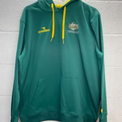 Diadora Mens Size L Hoodie Green / Yellow commonwealth games 
