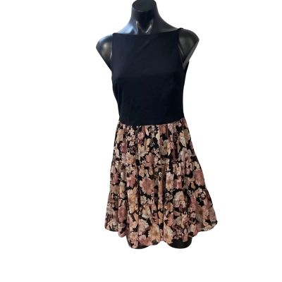 Forever New Womens  Size 10 Casual Dress Black  / Brown / Floral 