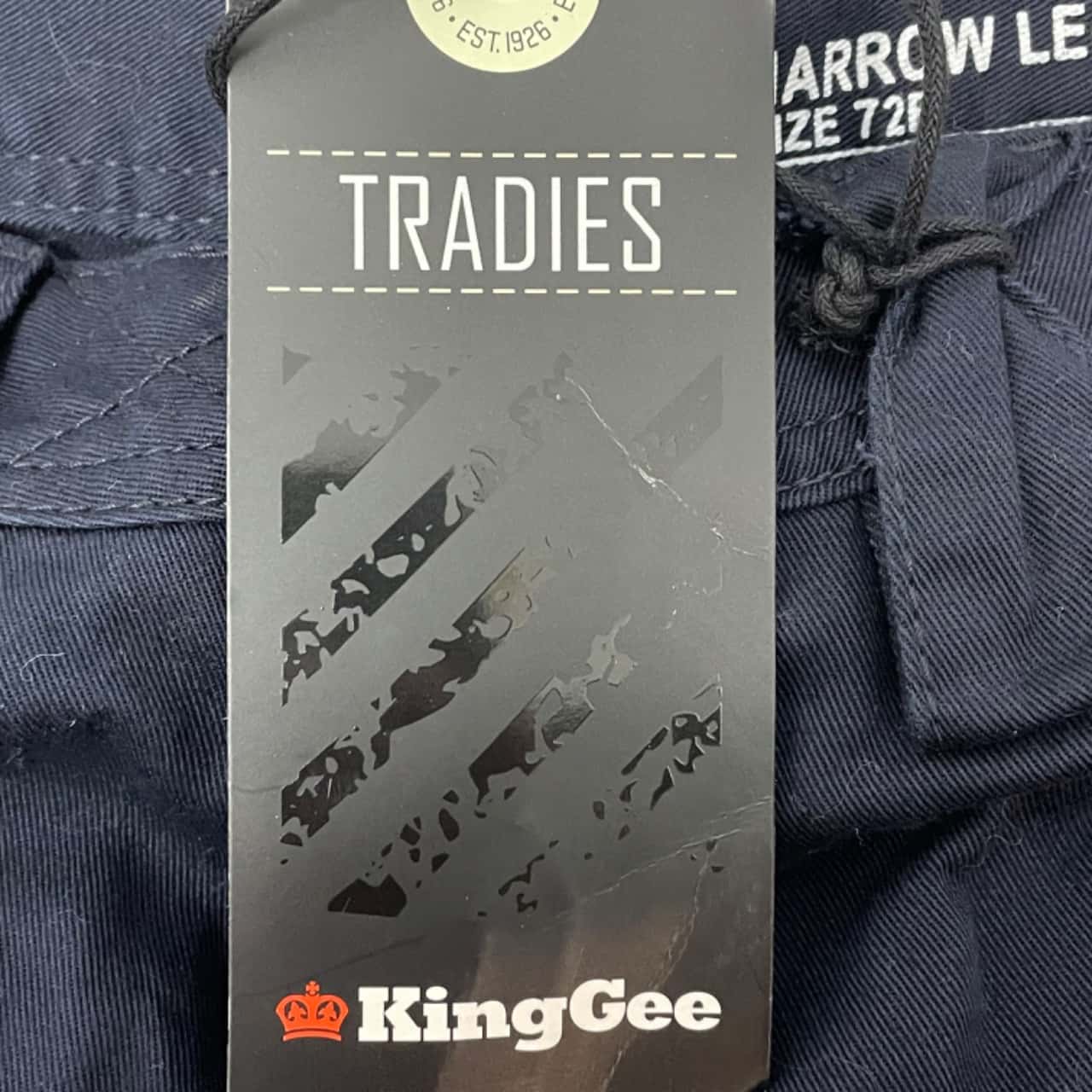 KingGee Mens Size 28/97R Navy Blue (s)