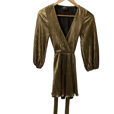 Bardot Womens  Size 6 Cocktail Dress Gold (i)