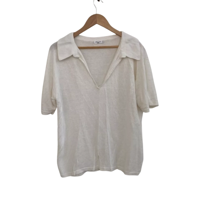 Arcaa Movement Mens Linen Size M / S Short Sleeve Shirt White 