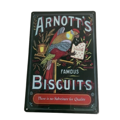 Brand New Arnott's Biscuits Metal Man Cave Aussie Car Sign #2270-1-pp