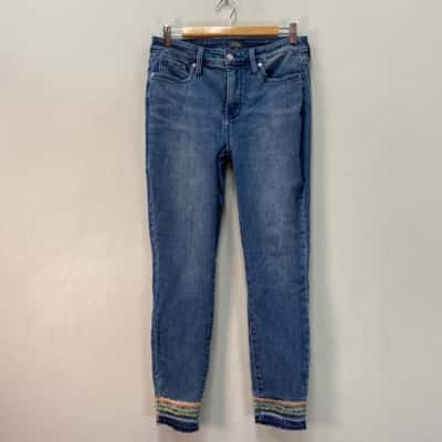 NYDJ Ami  Womens  Size 8 Skinny Stretchy Jeans Blue 