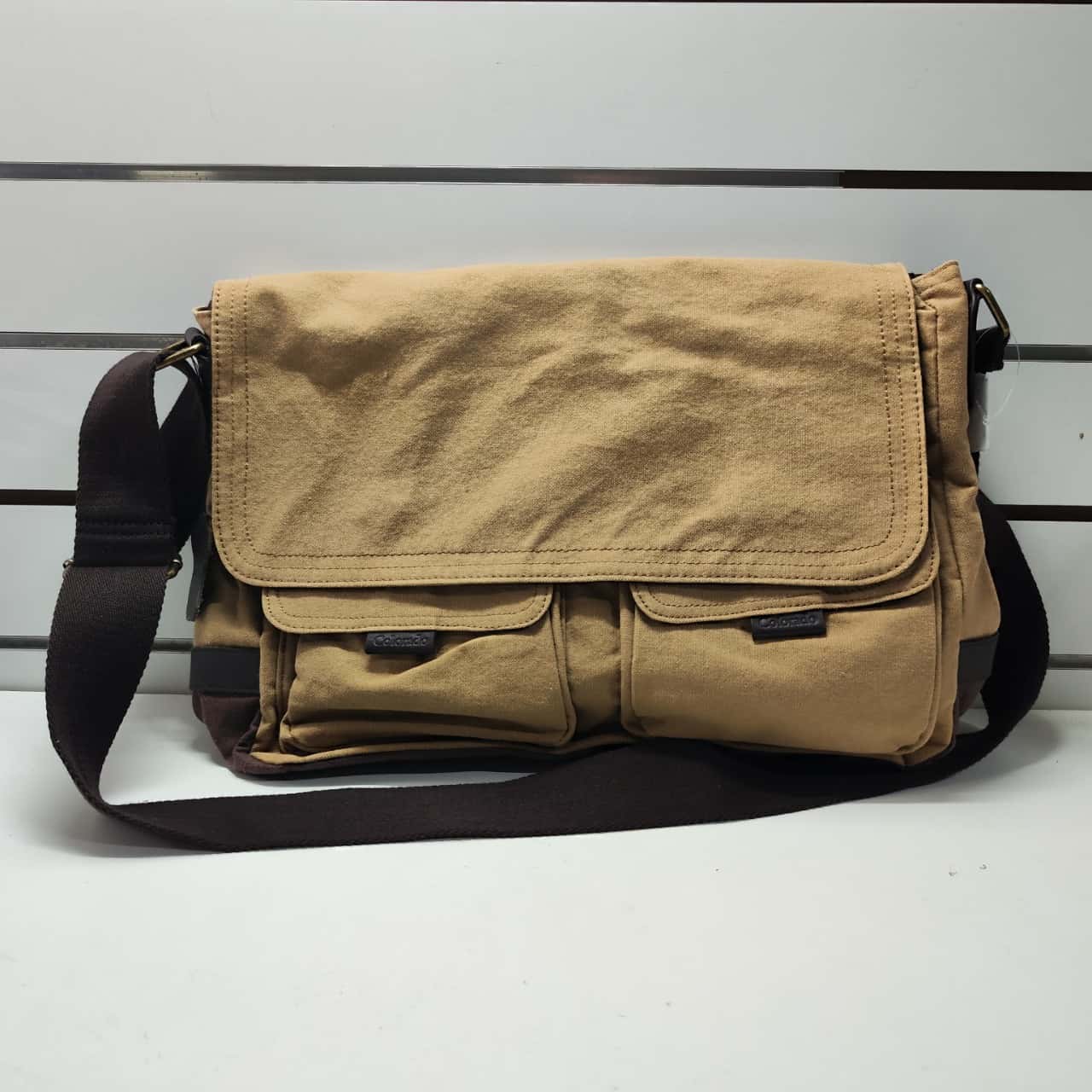 Colorado Unisex Cross Body Bag Khaki Leather Trim BNWT(s)