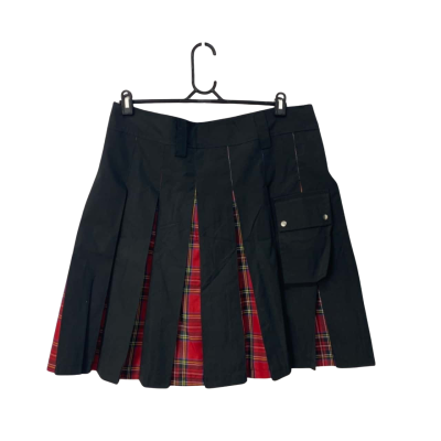 Unisex Utility Kilt Black  / Red Size L