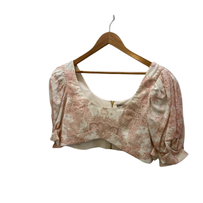 Thurley Women's  Size 12 Cropped Top Pattern / Pink  / White 