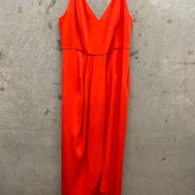 Seduce Womens  Size 12 Shoestring Strap Dress Red 