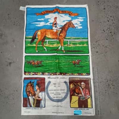 Vintage Tea Towel - Phar Lap - Pure Linen Made in Poland