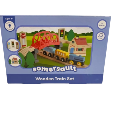 Somersault 36pce Wooden Train Set Playset