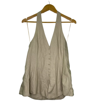 Glassons Womens  Size 12 Halter Neck Top Beige 
