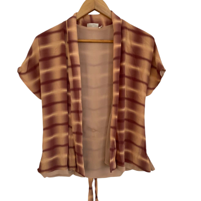 Vrg Grl Womens  Size 6 Short Sleeve Top Brown / Maroon / Orange 