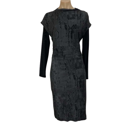 Apanage Womens Black Bodycon Dress with Sleeves 