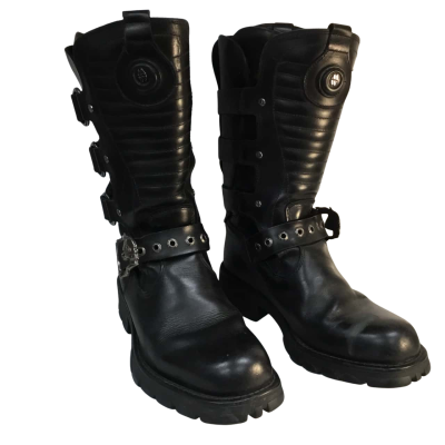 New Rock Motorcycles Black Boots Size 39