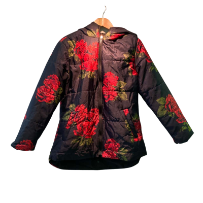 W. Lane Womens  Size 8 Parka Black  / Floral / Red 