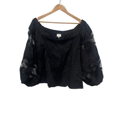 Witchery Womens  Size 14 Long Sleeve Top Black  