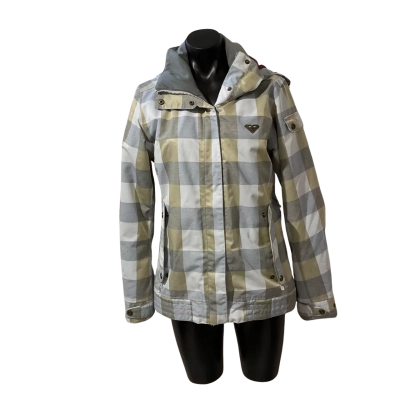 Roxy Womens  Size S Bomber Jacket Blue / Checked / Cream / Grey 