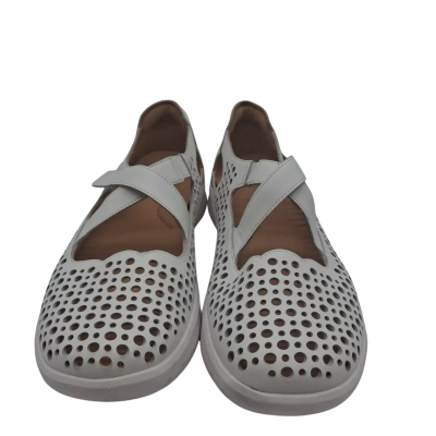 Womens ZIERA SUPER SOFT WHITE IPPER LEATHER SHOES SIZE 43