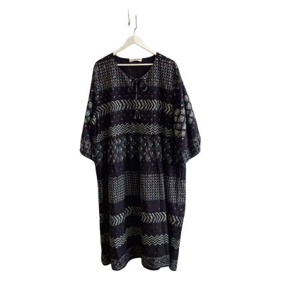 Brand New Taking Shape Virtuelle Womens Size 24 Short Sleeve Midi Dress Black Pattern 