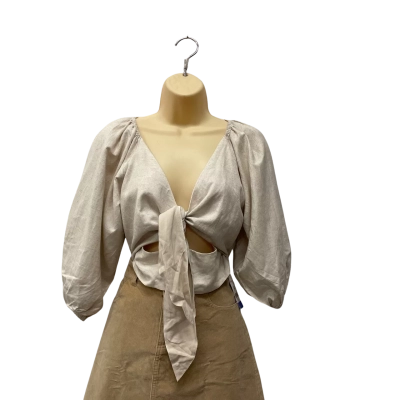 Madison The Label Womens  Size XS Cropped Top Natural 