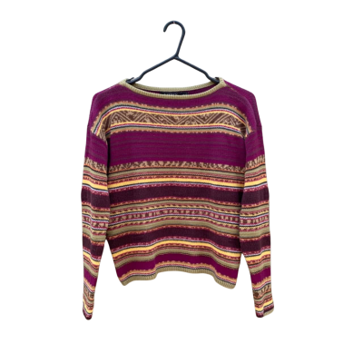 Womens Lauren Ralph Lauren Size XS Cropped Sweater Black  / Brown / Green / Orange / Pattern / Purple / White / Yellow 