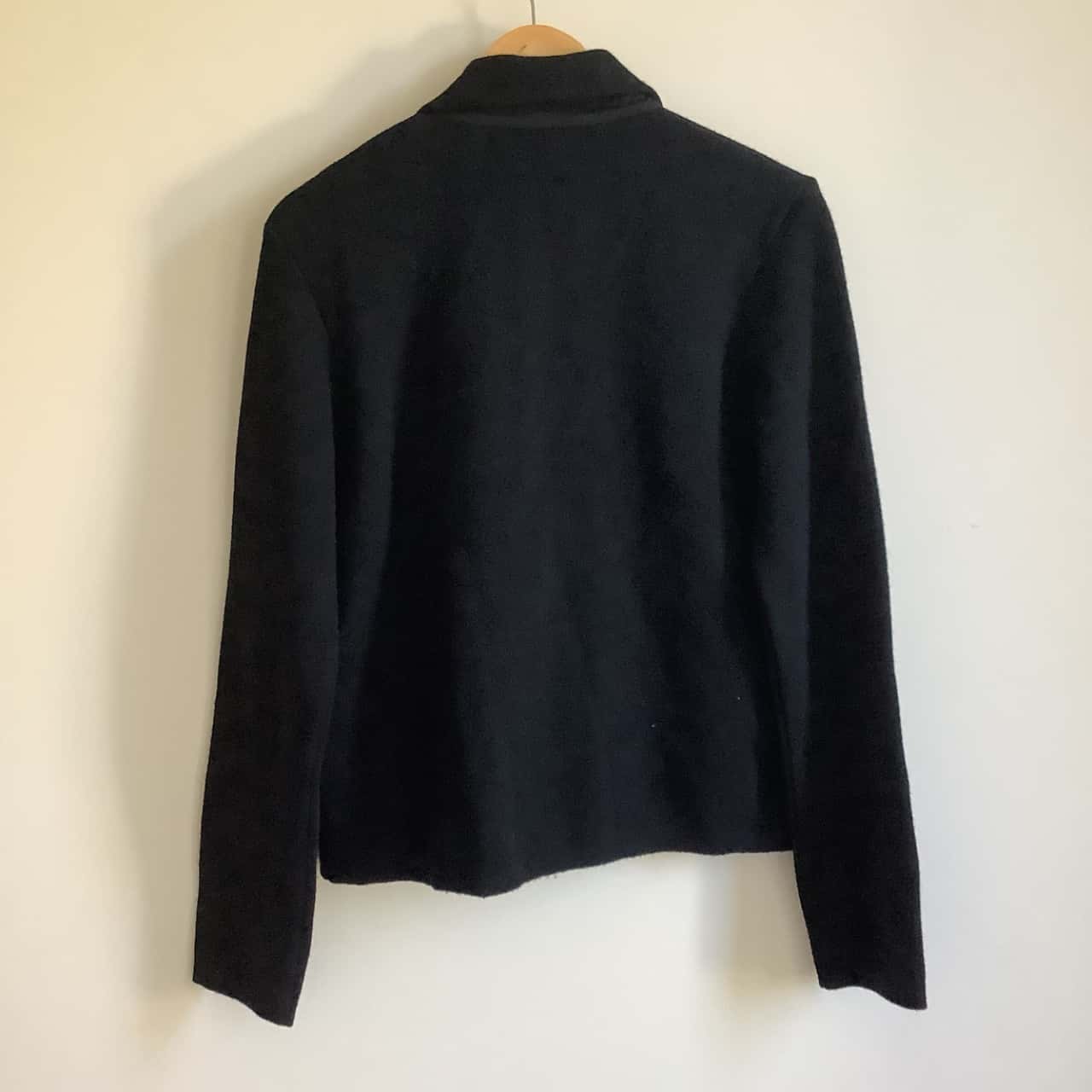 Laura Ashley. Pure Wool Black Short Zip up Jacket. Size M (s) display picture 1