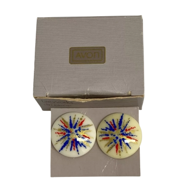 Avon Fireworks Clip Earrings