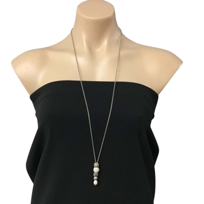 Womens Silver Coloured Chain with Decorative Beads