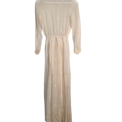 Vintage 70s  Womens  Size S Cream Lace wedding dress