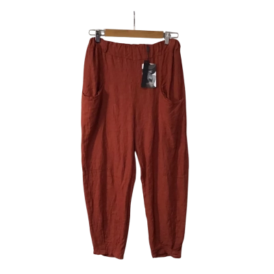 Vera May Womens Size M Rust Orange 100% Linen Pants (new)