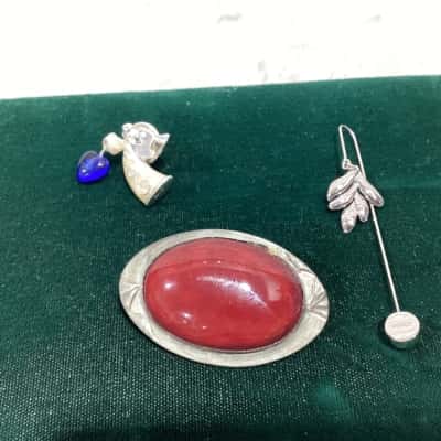 Avon Fashion / Mimco Womens Brooch Blue / Red / Silver 