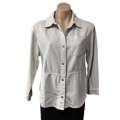 Zara Size 9-10 Beige Denim Shirt Jacket