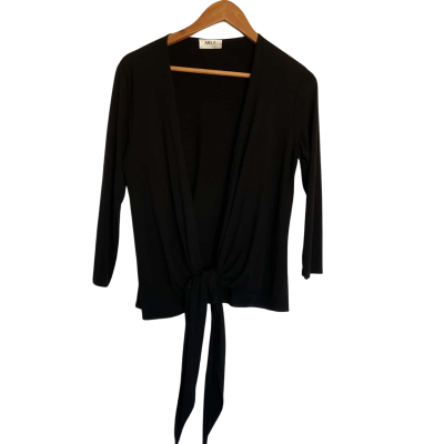 Mela Purdie Womens  Size 14 Cardigan Black  -with front tie