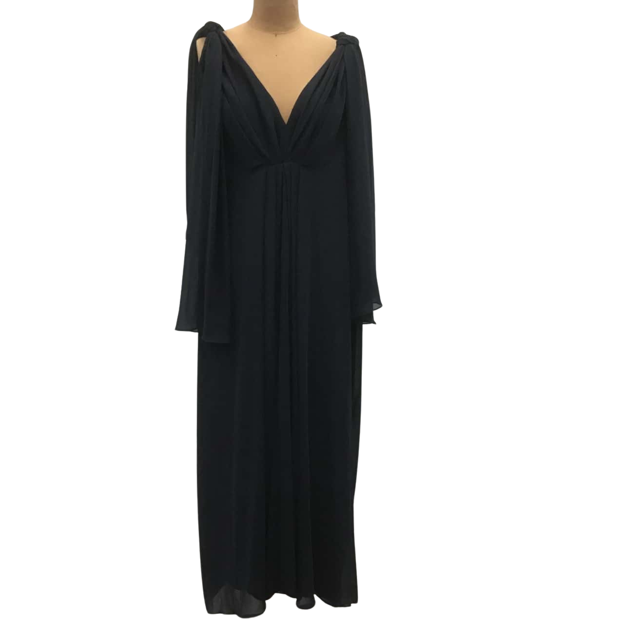 Carla Zampatti Grecian Style Maxi Dress Size 8 Navy(s)