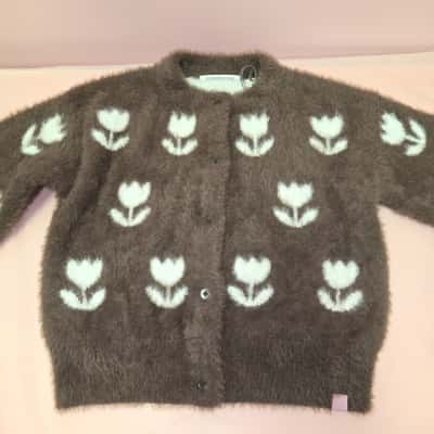 Country Road Kids  Size 7 Cardigan Brown / White 